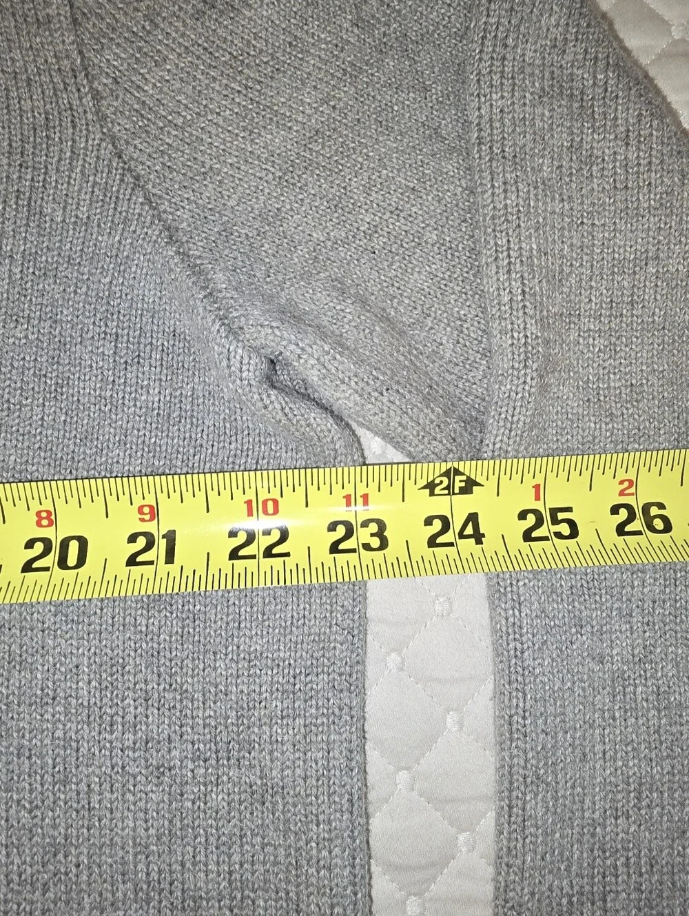 Lg - Ralph Lauren Men's Light Gray Half-Zip Mock Neck Sweater (PRISTINE)